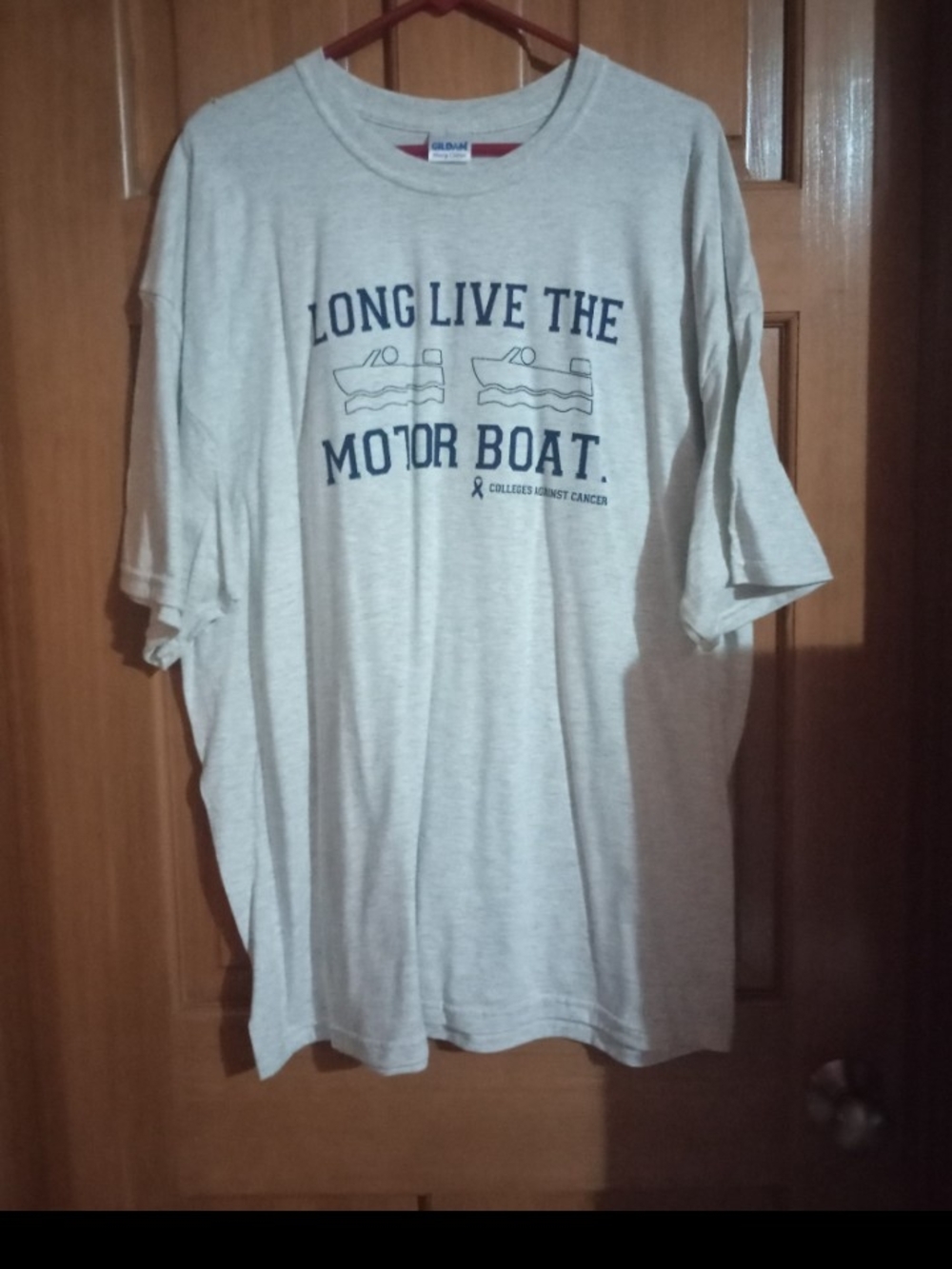 Gildan Men's Light Gray Graphic Tee 'Long Live The Motor Boat'